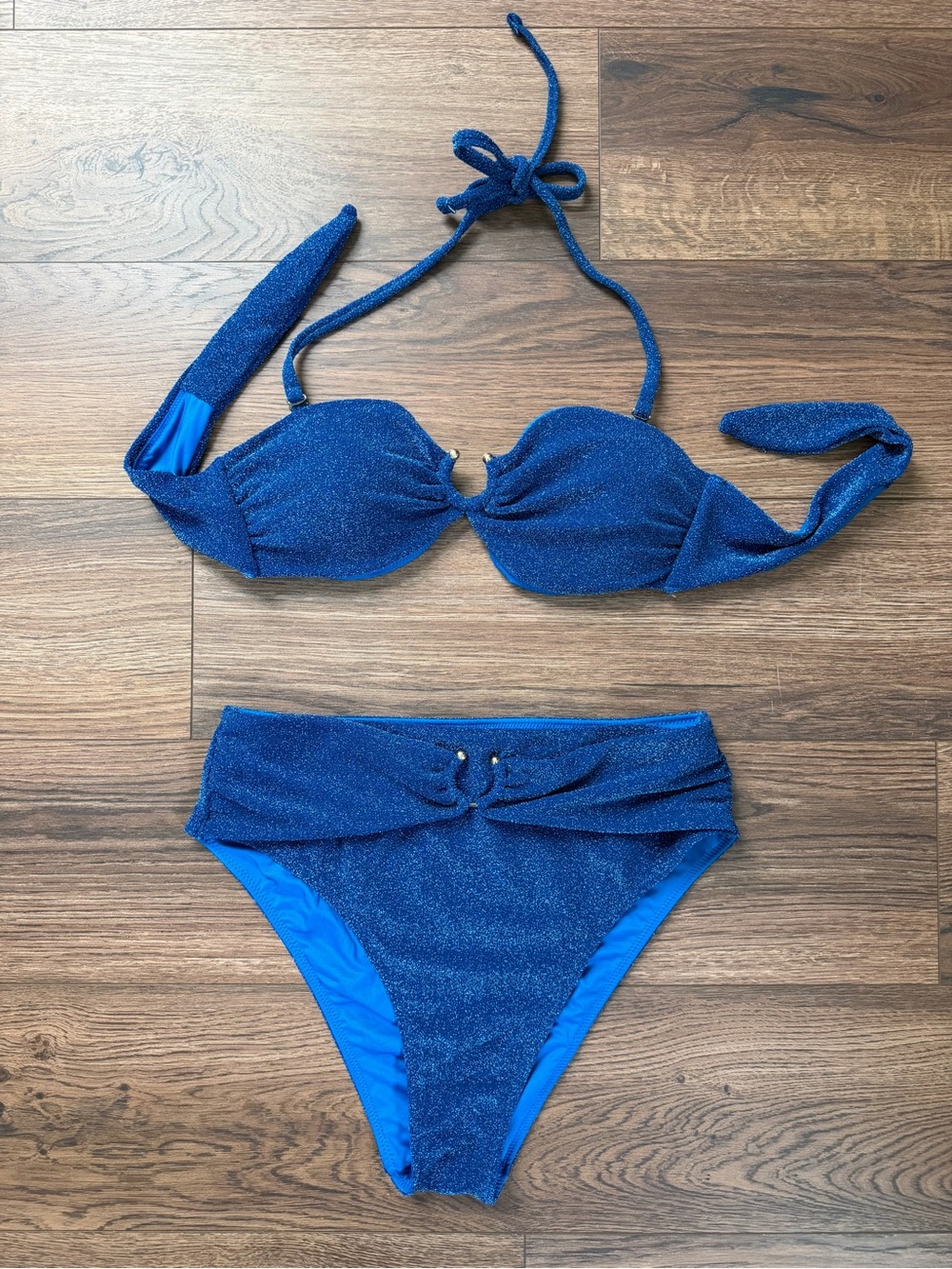 Blue Glitter VS Bikini Set - Women Swim